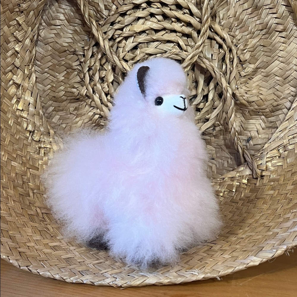 100% alpaca 7” Fluffy Pink Alpaca Plush Toy